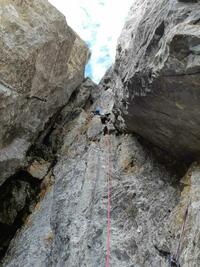 A l'approche du crux A l'approche du crux